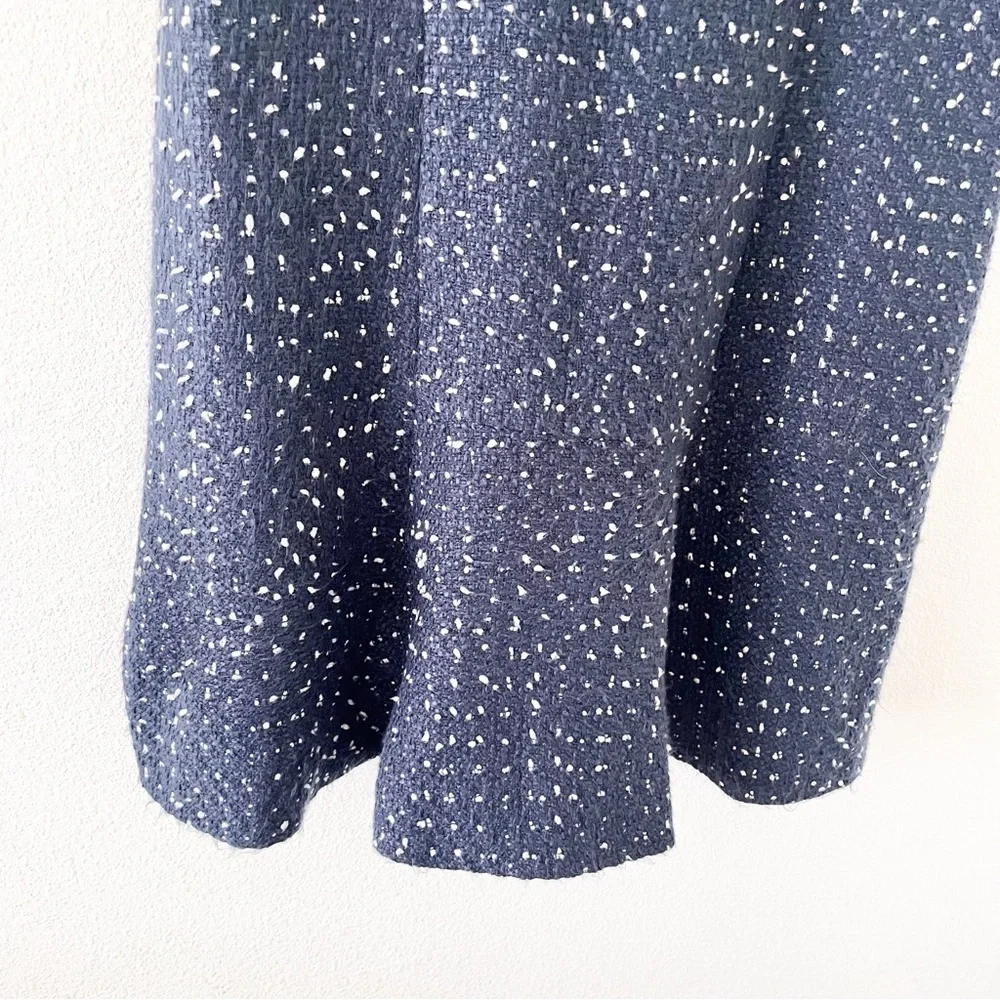 J.Crew Navy Tweed Sleeveless Spotted Texture Retro Fit & Flare A-Line Dress